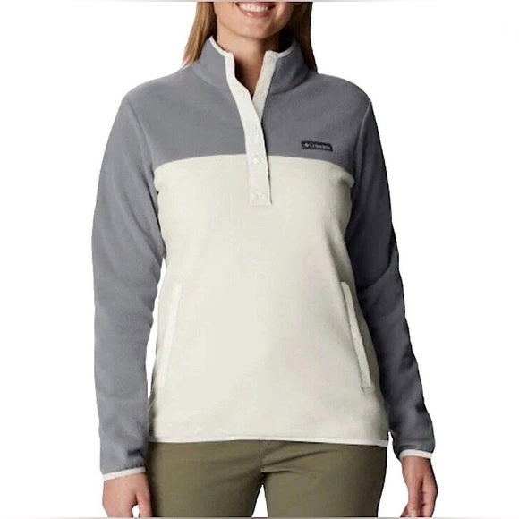 Columbia Jackets & Blazers - Columbia Women's Benton Springs Half Snap Pullover Chalk City Grey XL